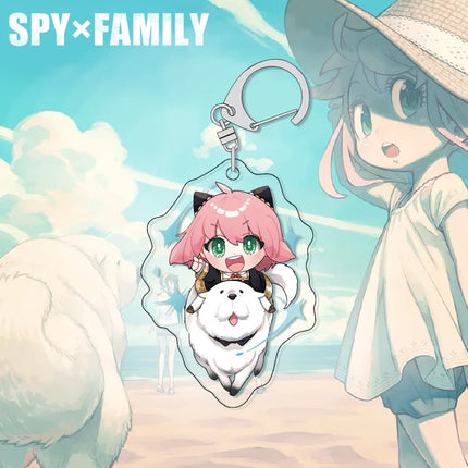 SPY×FAMILY Anya Keychain Acrylic Charm Cute Anime Figure Pendant for Backpack Bag Accessories Spy x Family Merchandise Gift for