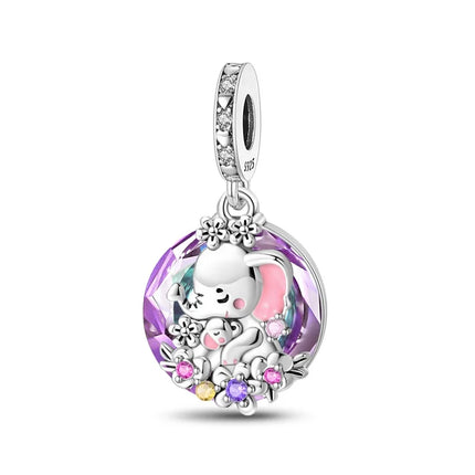 100% 925 Sterling Silver Blue Crystal Life Tree Angel Star Moon Pendants Charms Fit Qikaola 925 Original Bracelets DIY Jewelry