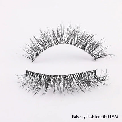Clear Band Eyelashes Natural Fluffy 3D Mink Lashes D Curl  Volume Wispy False Eyelashes With Clear Band Soft  Reusable Lashes
