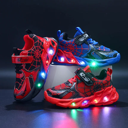 1-9-year-old boys and girls breathable mesh sneakers for spring and autumn, MGO Youngsters LED luminous motion-sensing sneakers-f