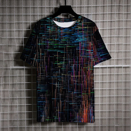 Summer dinosaur cool 3D printed round neck T-shirt