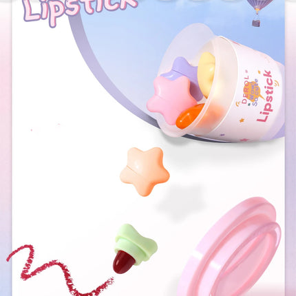6pcs/set Long Lasting Star Mini Lipstick, Candy Color Matte Velvet Mist Portable Waterproof Lipstick Set
