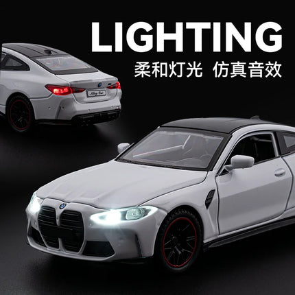 Limited editio 1:32 Simulation Top sports car BM M4 alloy model car with sound and light  boys' toy gift Collectibles
