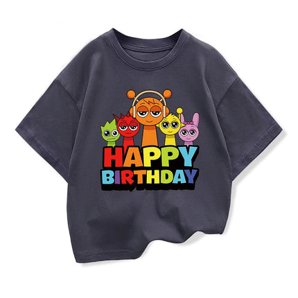Funny Sprunki Graphic T-shirts Boys Girls Summer Short Sleeve Tees Kids Cartoon Casual Loose Tees Children's birthday Gift