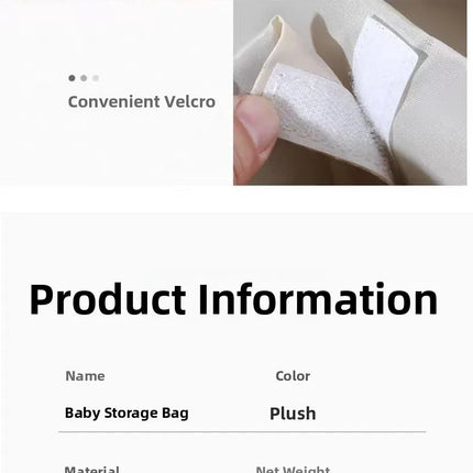 Large Capacity Plush Diaper Storage Bag Handheld Travel Essential Mommy Bag Baby Supplies