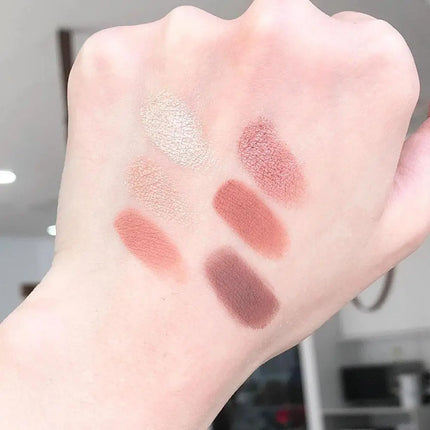 Fine Shiny Matte Milk Tea Shadow eye shadow 6 color Eyeshadow Palette Waterproof Matte Shadow Palette Student Friendly Cosmetics
