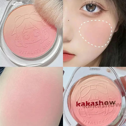 Kakashow Dual gradient blush highlights natural nude makeup brightening cheeks purple blue female niche brand