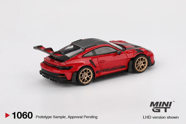 MINIGT 1/64 Porsche 911 (992) GT3 RS Weissach Package Guards Red MGT01060-CH Car Alloy Diecast Metal Model Kids Toys Boys