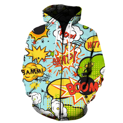 Manga Style 3D Print Cartoon Zipper Hoodie Men Spring Long Sleeve Harajuku Sweatshirts Jackets Tops Teens Streetwear Hoodies