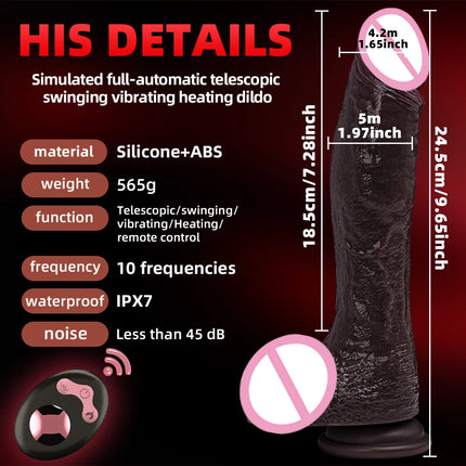 Realistic Big Dildo Vibrator Penis Telescopic Swing Heating Silicone Dildos Female Remote Control Dick Vibrators For Women