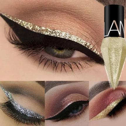 Pearlescent Diamond Liquid Eyeliner Shimmer Waterproof Long Lasting Glitter Silver Color Easy to Wear Eye Pencil Korean Makeup