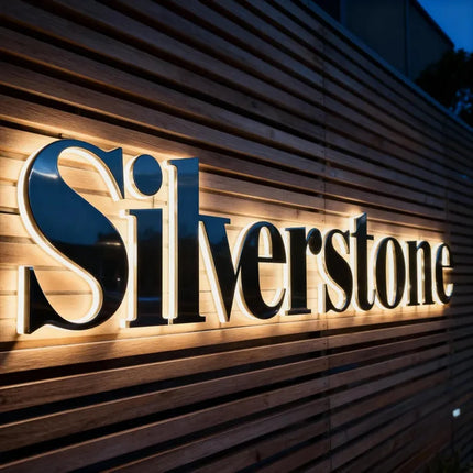 Custom Business Logo Illuminated Backlit Sign 3D Metal Letters Stainless Steel Outdoor Office Wall Signage for Dropshipping