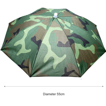 Portable Rain Umbrella Hat Foldable Outdoor Fishing Sunshade Waterproof Camping Headwear Beach Head Hats Fishing Hat 55-95CM