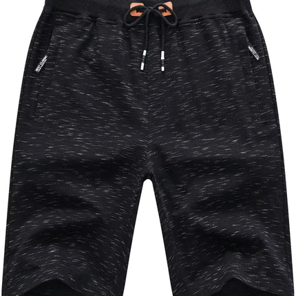 Drawstring Men's Cotton Shorts, Cozy Fit Slim Elastic Sports Shorts Man Casual Running Trendy Sweatpants Male Clothing