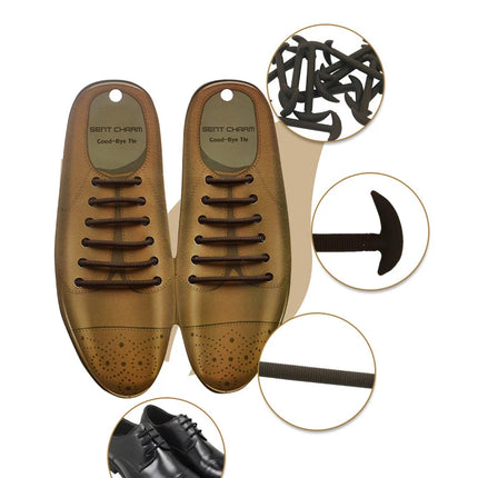 3 Colors 12Pcs/set Lazy No Tie Shoelaces for Men Women Leather Shoes Elastic Silicone Shoe lace Suitable High Quality