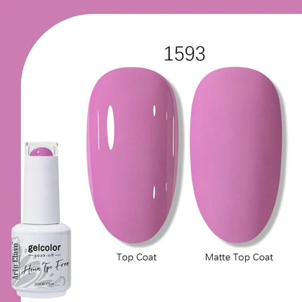 Arte Clavo Solid Color Gel Nail Polish 15ml Soak Off UV LED Gel Semi-Permanent Glitter Polish For Manicure Nail Art Salon Gel