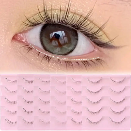 5 Pairs Lower Eyelashes Under Eye Lashes Soft Lower Eyelashes Clear Band Manga Bottom Lashes Natural Lashes Korean Makeup