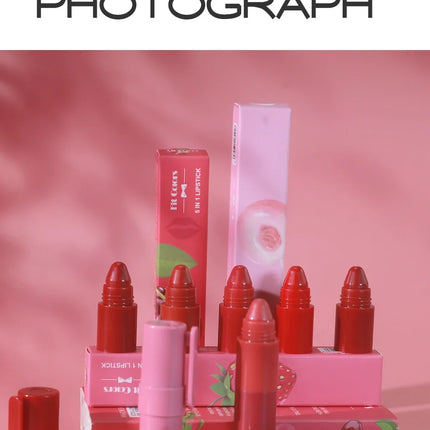 4 in 1 Cute Matte Lipstick Crayon Kit Combo Purple Lip Tint Velvet Sexy Moisturizing Lipstick Pen Waterproof Lasting Lip Makeup