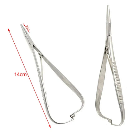 3PCS Dental Orthodontic Elastic Placement Ligature Tie Holder Mathieu Extra Fine Beak Ligation Ring Hemostatic Forceps Dental