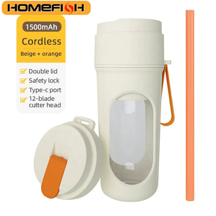 12 Blades Electric Portable Blender 350ML Juicer Fruit Mixers USB Rechargeable Smoothie Juicer Cup Squeezer Juice Maker