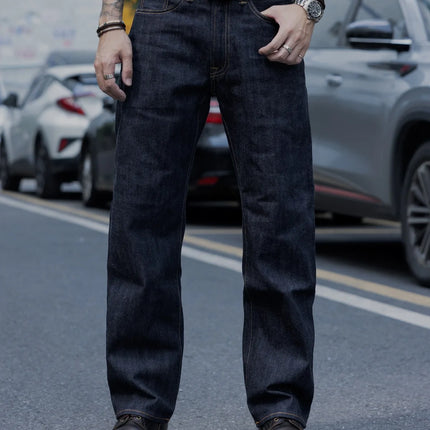 Red Tornado WWII-Style Loose Straight-Leg 5-Pocket 12.5oz Selvedge Jeans Summer Men's Lightweight Denim Pants