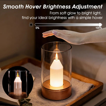 LED Night Light Rechargeable Flameless Candle Motion Sensor Dimmable USB Charging Soft Warm  Bedroom Portable Table Bedside Lamp