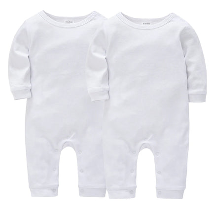 1/2 PCS/LOT Newborn Baby Sleepwear Solid Cotton Unisex Infant Boys Rompers Onesies White Black Toddler Girls Overall Roupas Bebe