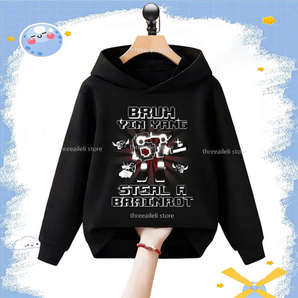 Autumn 67 Italian Brainrot Six Seven Digit Print Kid Fleece Sweatshirt Children's Hoodies Boys Girls Casual Fashion Sport Hooded