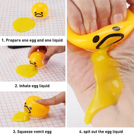Sticky Funny Toy Disgusting Egg Yolk Brother Vomiting Egg Yolk Army Lazy Egg Custard Vomiting Ball Decompression Funny Toy