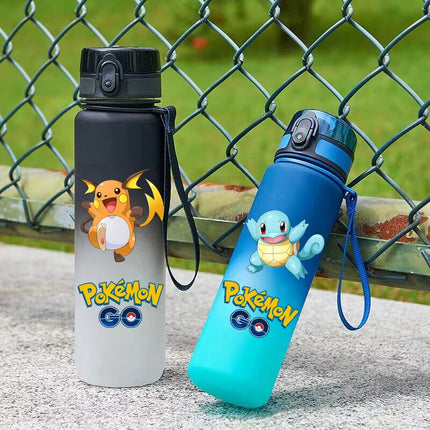 650ML Pikachu Anime Pokemon Portable Plastic Water Bottle High Capacity Outdoor Pikachu Water Cup for Kids Sports Water Bottle