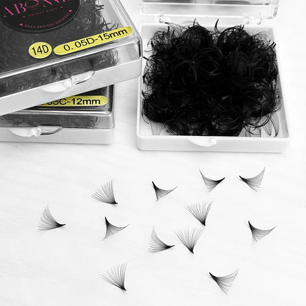 Abonnie 18mm Premade Volume Fan Pointy Base Fans Mega Volume Premade Eyelashes Extensions