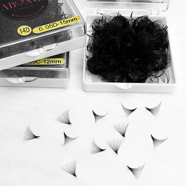 Abonnie 18mm Premade Volume Fan Pointy Base Fans Mega Volume Premade Eyelash Extensions