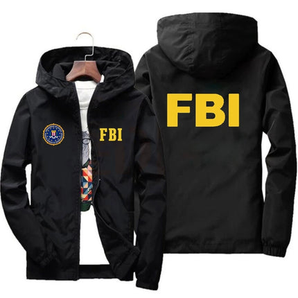 2025New Men's Jacket High Quality FBI Printed Outdoor Sports Jacket Spring Hooded Windproof Fashion Casual Brand Sports Jacket