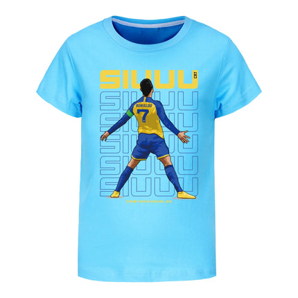 Summer Kid boy clothes Set Children Girls Football CR7 Star Printed T-shirts Topm Bottom Tracksuits