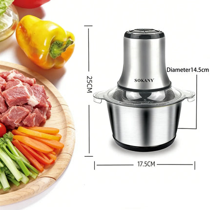 800W 3L Electric Meat Grinder Multifunction Food Processor Stainless Steel Kitchen Grinder Vegetable Chopper Slicer Machine Home