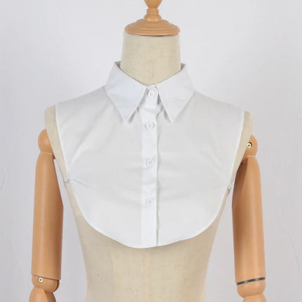 Women's Spring Fall Cotton White Vertical Small Lapel Versatile Shirt Jumper Fashion Fake Collars Clothing Accessories