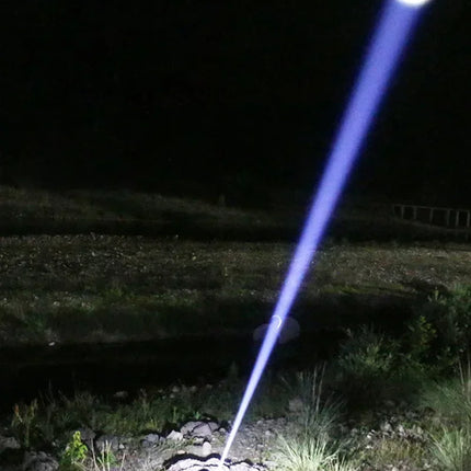 1/A Set Super Bright LED Flashlights USB Rechargeable Telescopic Zoom Tactical Torch Portable Long-Range Camping Fishing Lantern