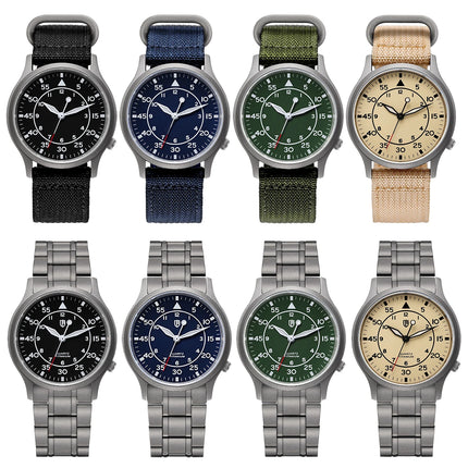 BERNY Titanium Watch For Men AR Coating Sapphire Fashion Wristwatch Luminous VH31 Ultra-thin Quartz Watch Waterproof 5ATM Watch