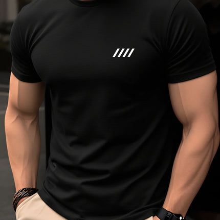 Summer men's 100% pure cotton casual fashionable loose retro compass mountain pattern printed round neck short sleeved T-shirt