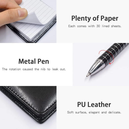 Mini A7 Leather Cover Notebook, Portable Pocket Notepad Diary, Perfect for Business Memos, Office & School Use
