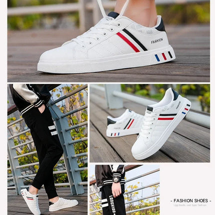 2024 Men's Casual Sneakers New Fashion Lace-up White Shoes Student Comfort Sports Plus Size Vulcanized Shoes Zapatillas De Hombre