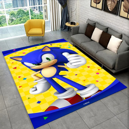 Classic S-Sonic Cartoon Game Carpet Rug for Playroom Bedroom Living Room Sofa Home Decor,kid Area Rug Non-slip Floor Mat Gift
