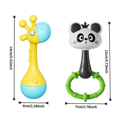 Baby Rattle Infant Developmental Hand Grip Baby Montessori Puzzle Toys Cute Animal Music Sound for Newborn Teether Gift