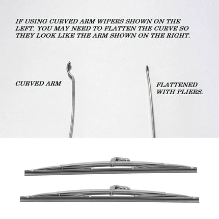 Front Wiper Blades 12in/30.48cm Front Windshield Wiper Blades Stainless Steel Polished Silver Universal for Car Wiper Blade Set
