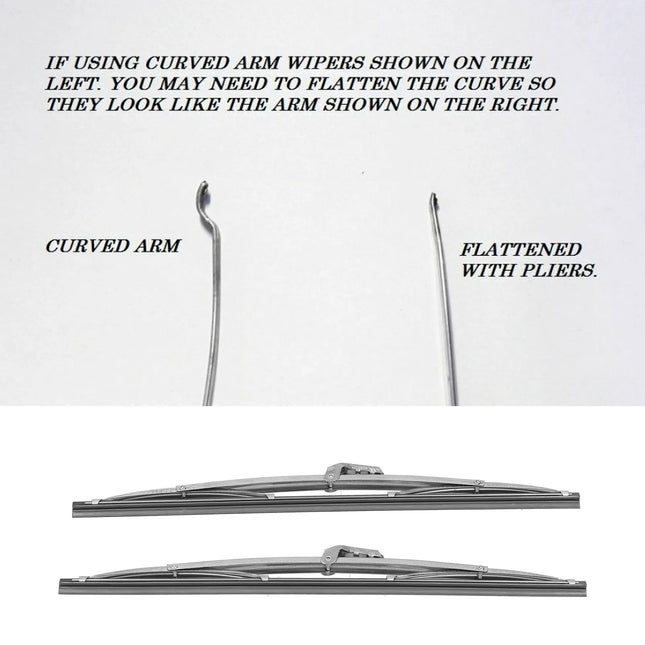Front Wiper Blades 12in/30.48cm Front Windshield Wiper Blades Stainless Steel Polished Silver Universal for Car Wiper Blade Set