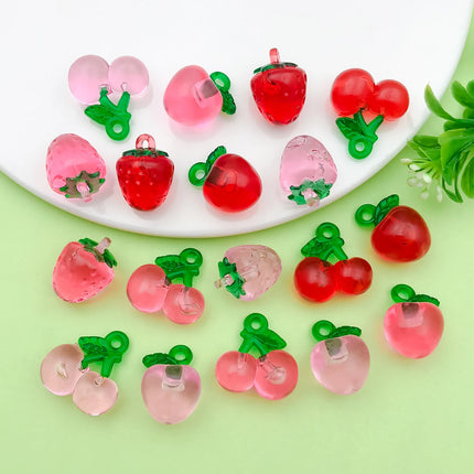 10/18pcs Fruits Charms Resin Strawberry, Cherry, Apple Pendants for DIY Bracelets Necklaces Earrings Jewelry Making Accessories