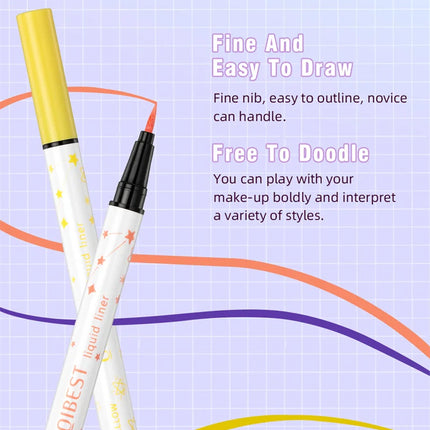 1Pc Quickily Drying Colorful Eyeliners Pencil Eyes Cosmetics Matte Liquid Eyeliners Waterproof Lasting White Sweatproof  Make Up