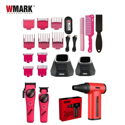 WMARK Hair Trimmer 5 in 1 Barber KIT Professional Shaver Hair Dryer and Spray Bottle Adjustable Hair Trimmer for Men NG-8637 KIT