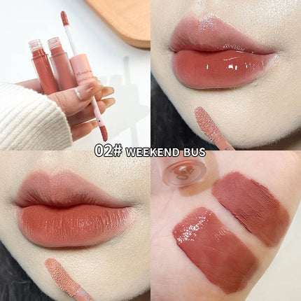 Double-Headed Lip Gloss Waterproof Moisturizing Long-Lasting Mist Matte Velvet Mirror Lip Gloss Cosmetics