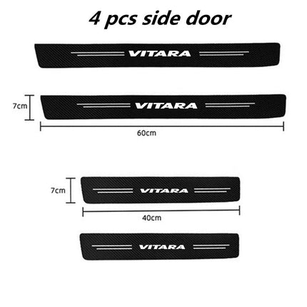 Carbon Fiber Car Sticker Car Door Trunk Protective Strip Anti Scratch Decal for Suzuki VITARA Logo Car Accessories